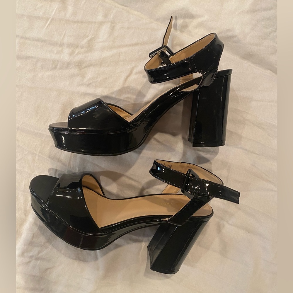 Patent leather heels